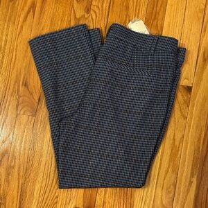 Free People women’s Blue Checkered slim straight Pants